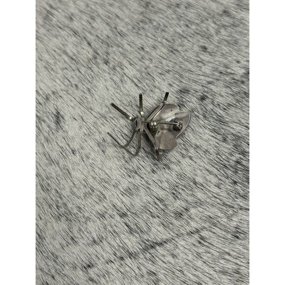 Native American Sterling Silver Turquoise Nugget Beetle Spider Bug Pin Brooch - Picture 11 of 13